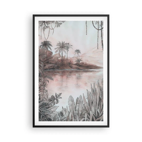 Plakát v černém rámu - Deník cestovatele z 19. století - 61x91 cm