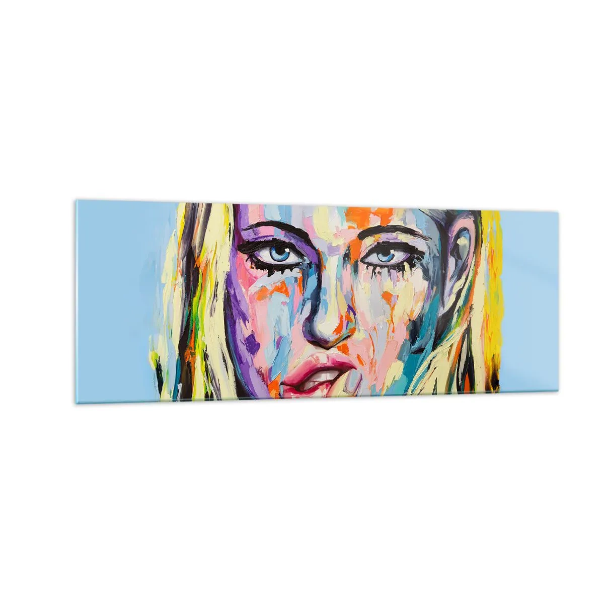 Obraz na skle - Podívej se jí přímo do očí - 140x50 cm