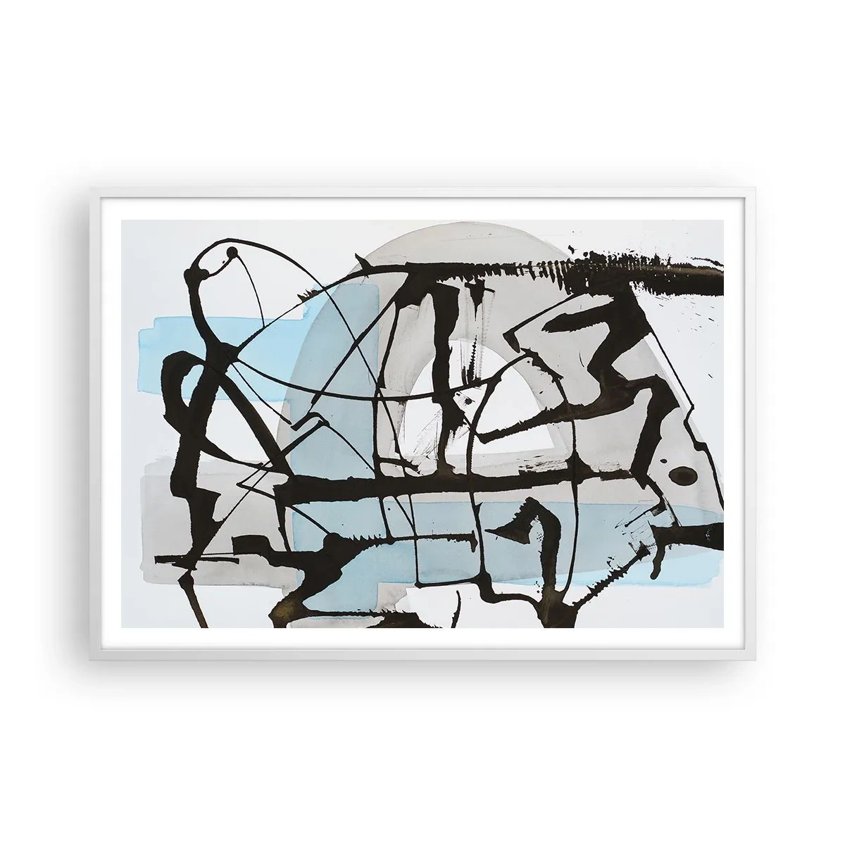 Plakát v bílém rámu - Přesto modrá - 100x70 cm