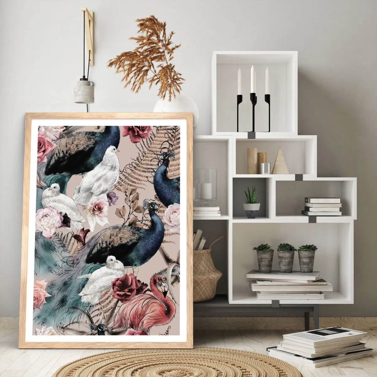 Plakát v rámu světlý dub - V palácové zahradě - 50x70 cm