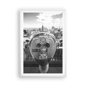 Plakát v bílém rámu - Město nad městy - 61x91 cm