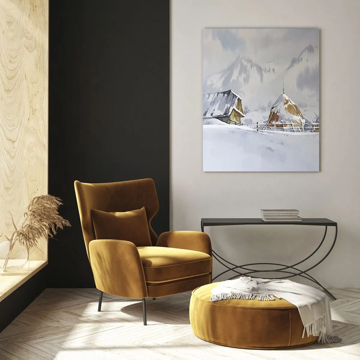 Obraz na skle - V zasněženém údolí - 50x70 cm