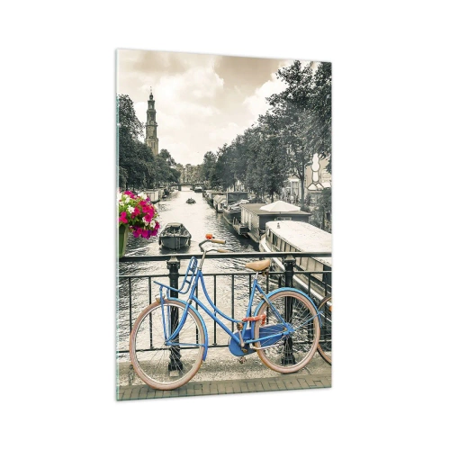 Obraz na skle - Barvy amsterdamské ulice - 70x100 cm