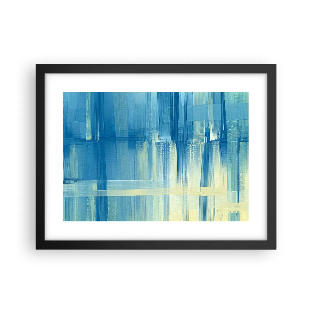 Plakát v černém rámu - Kompozice v tyrkysu - 40x30 cm