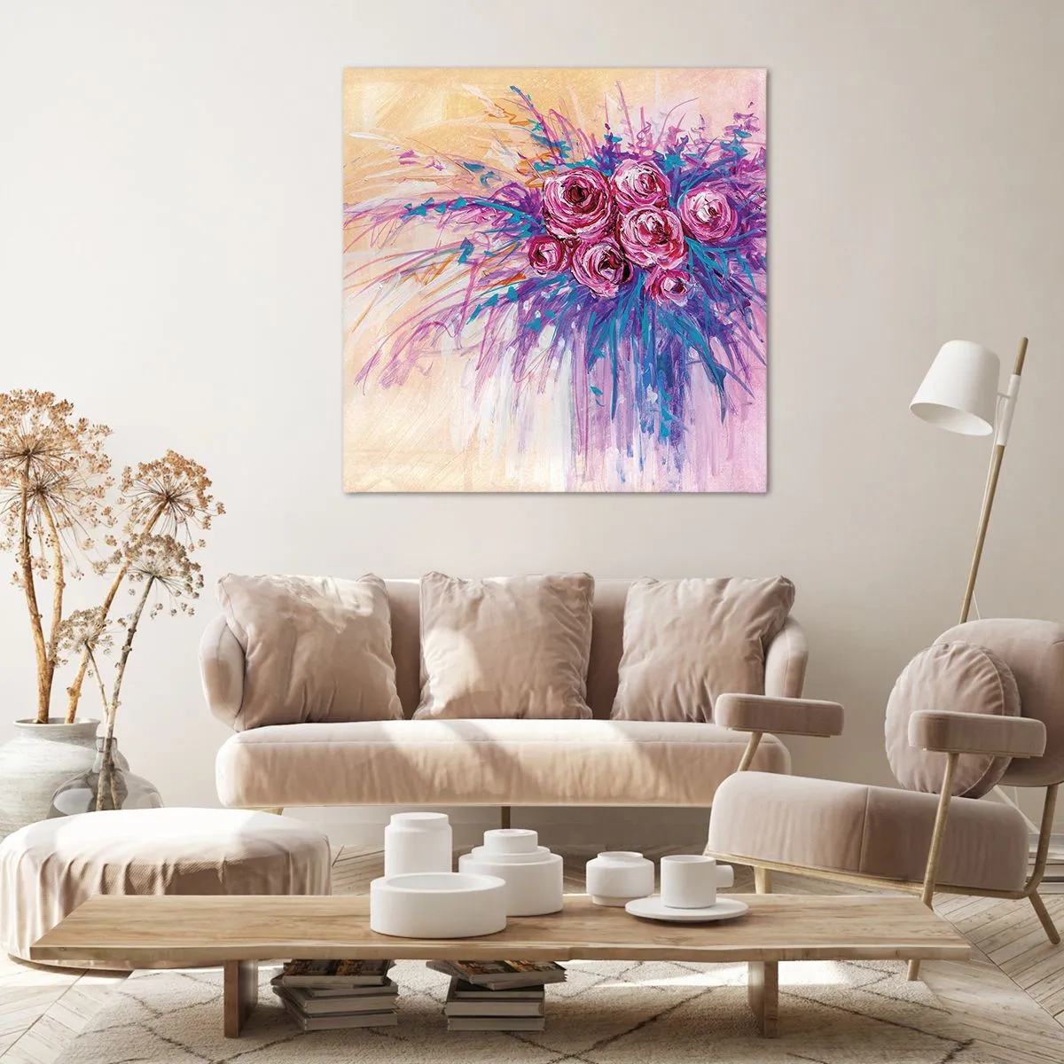 Obraz na plátně - Růžová fontána - 60x60 cm