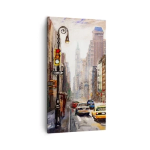 Obraz na plátně - New York – barevný i v dešti - 45x80 cm