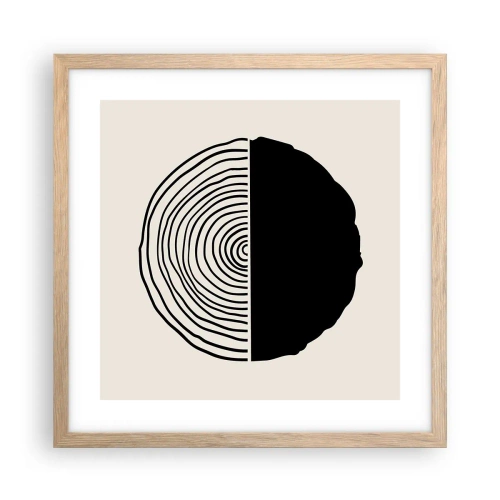 Plakát v rámu světlý dub - Půl na půl - 40x40 cm