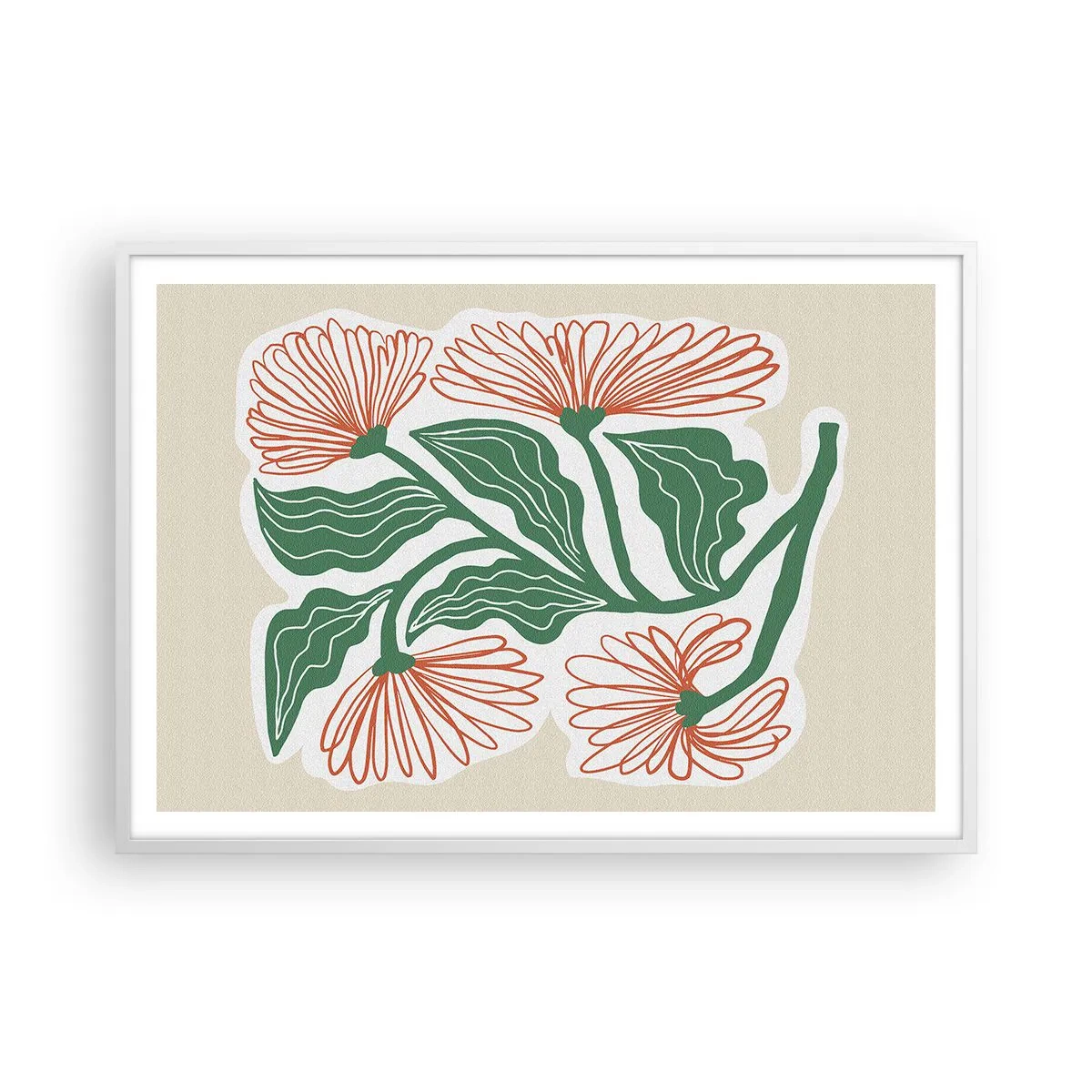 Plakát v bílém rámu - Lidové i moderní - 100x70 cm