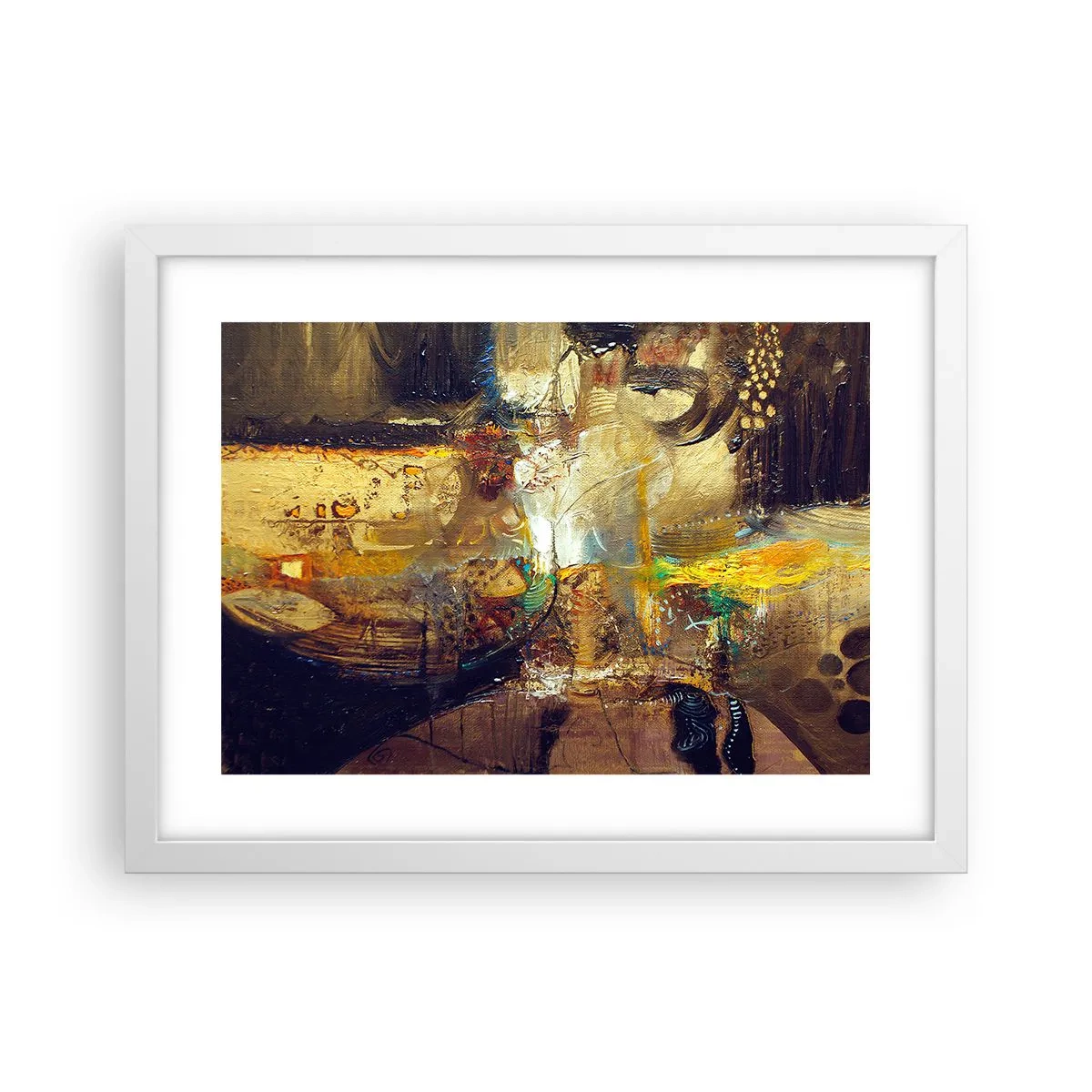 Plakát v bílém rámu - Zima, tepleji, horko - 40x30 cm