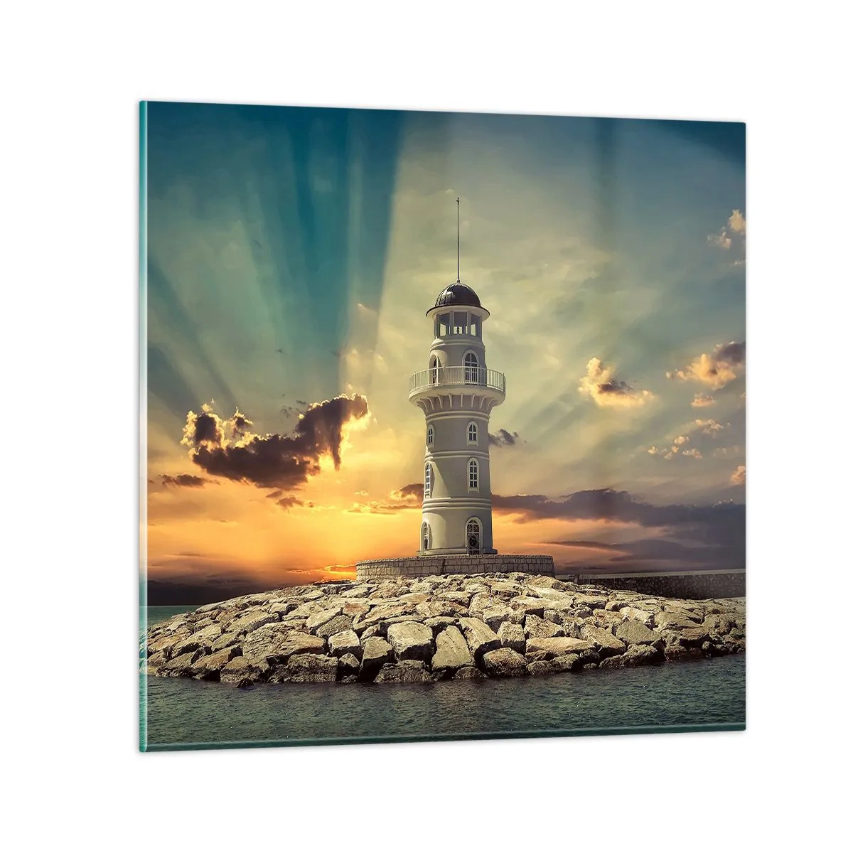 Obraz na skle - Světlo - Dobro - Krása - 50x50 cm