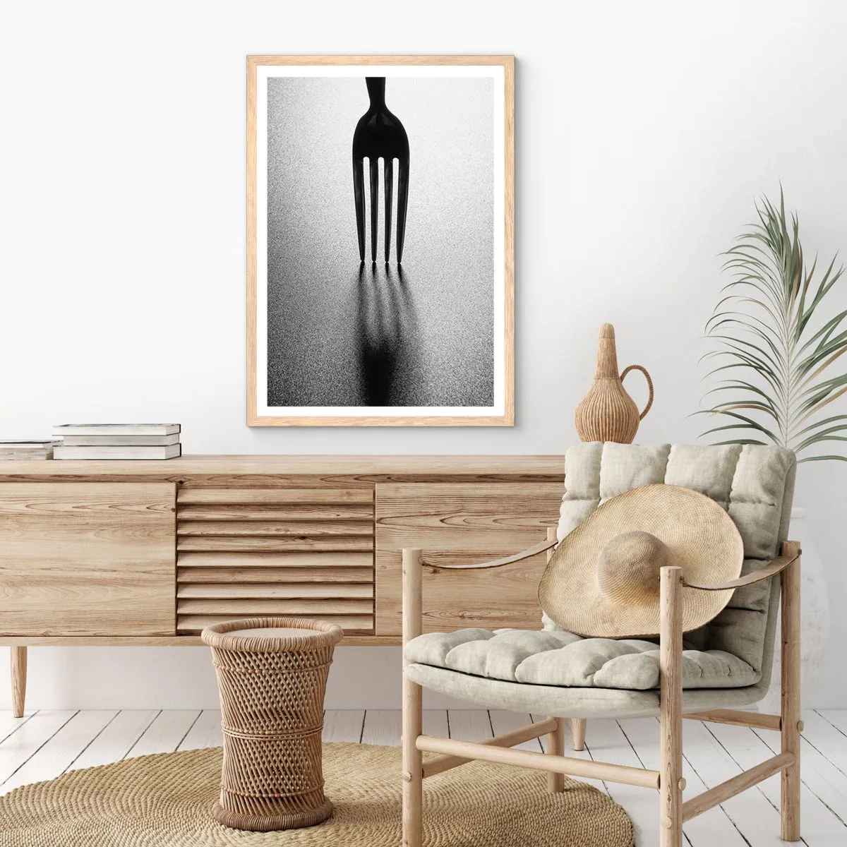 Plakát v rámu světlý dub - Světlo a stín - 61x91 cm