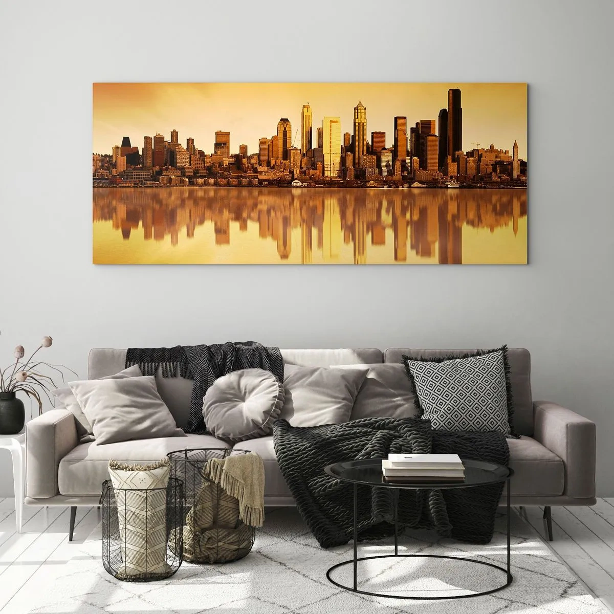 Obraz na skle - Ticho metropole - 90x30 cm