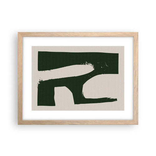 Plakát v rámu světlý dub - Zálivy v bílem - 40x30 cm