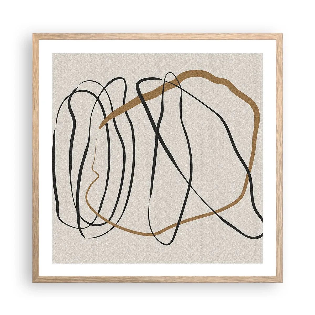 Plakát v rámu světlý dub - Kompozice – tanec ve smyčce - 60x60 cm