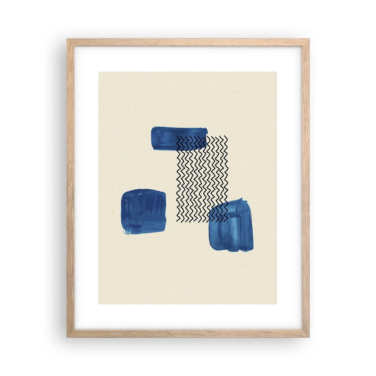 Plakát v rámu světlý dub - Abstraktní kvarteto - 40x50 cm