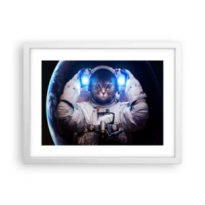 Plakát v bílém rámu - Houston, máte problém - 40x30 cm