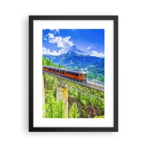 Plakát v černém rámu - Alpská železnice - 30x40 cm