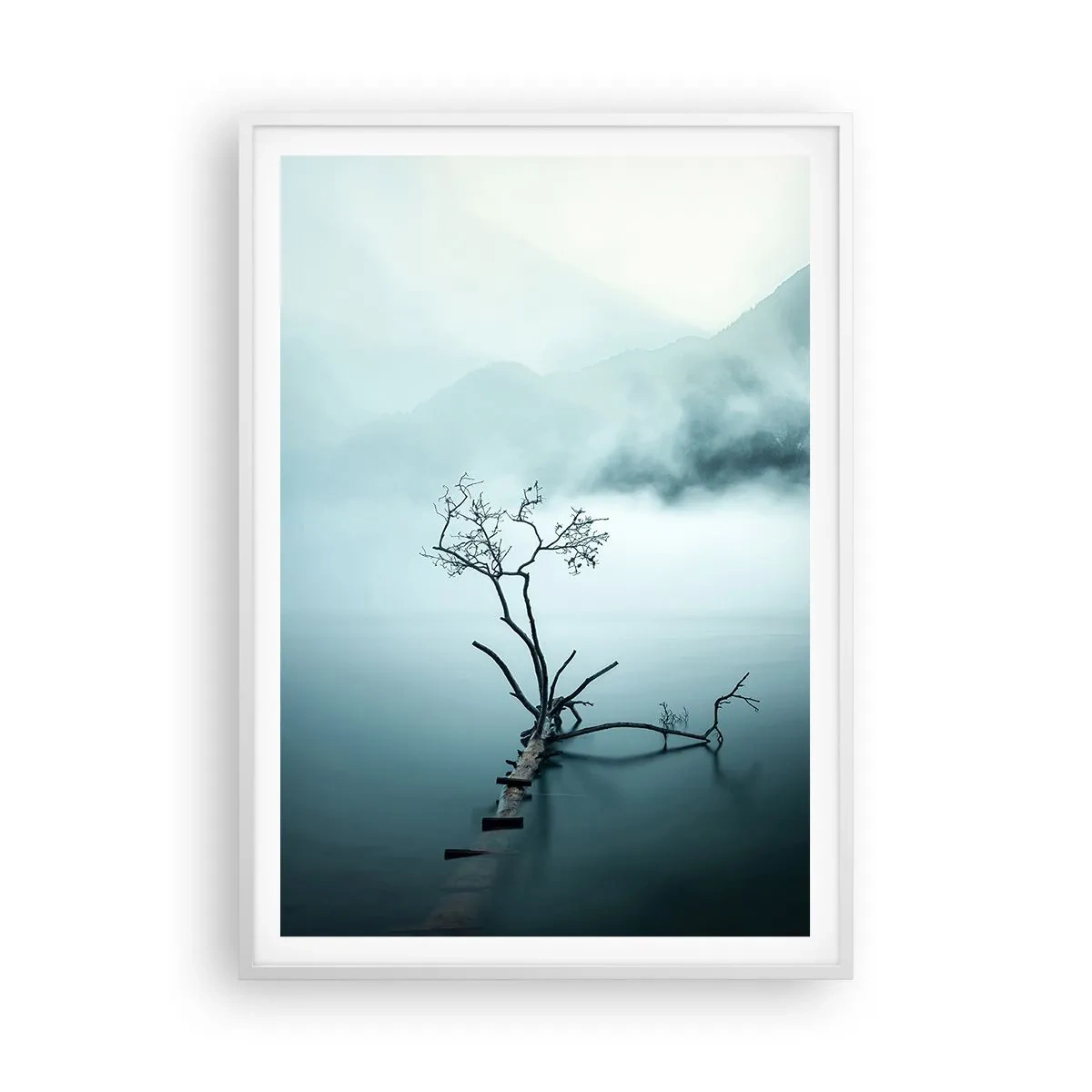 Plakát v bílém rámu - Z vody a mlhy - 70x100 cm