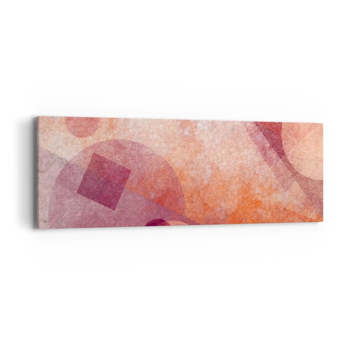 Obraz na plátně - Geometrické proměny v růžové - 90x30 cm
