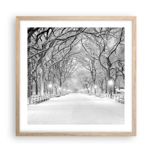 Plakát v rámu světlý dub - Čtyři roční období – zima - 50x50 cm