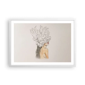 Plakát v bílém rámu - Vrchol krásy - 70x50 cm