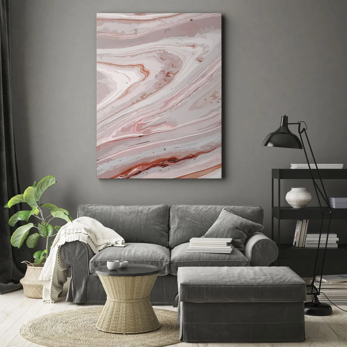 Obraz na plátně - Tekutá růžová - 50x70 cm