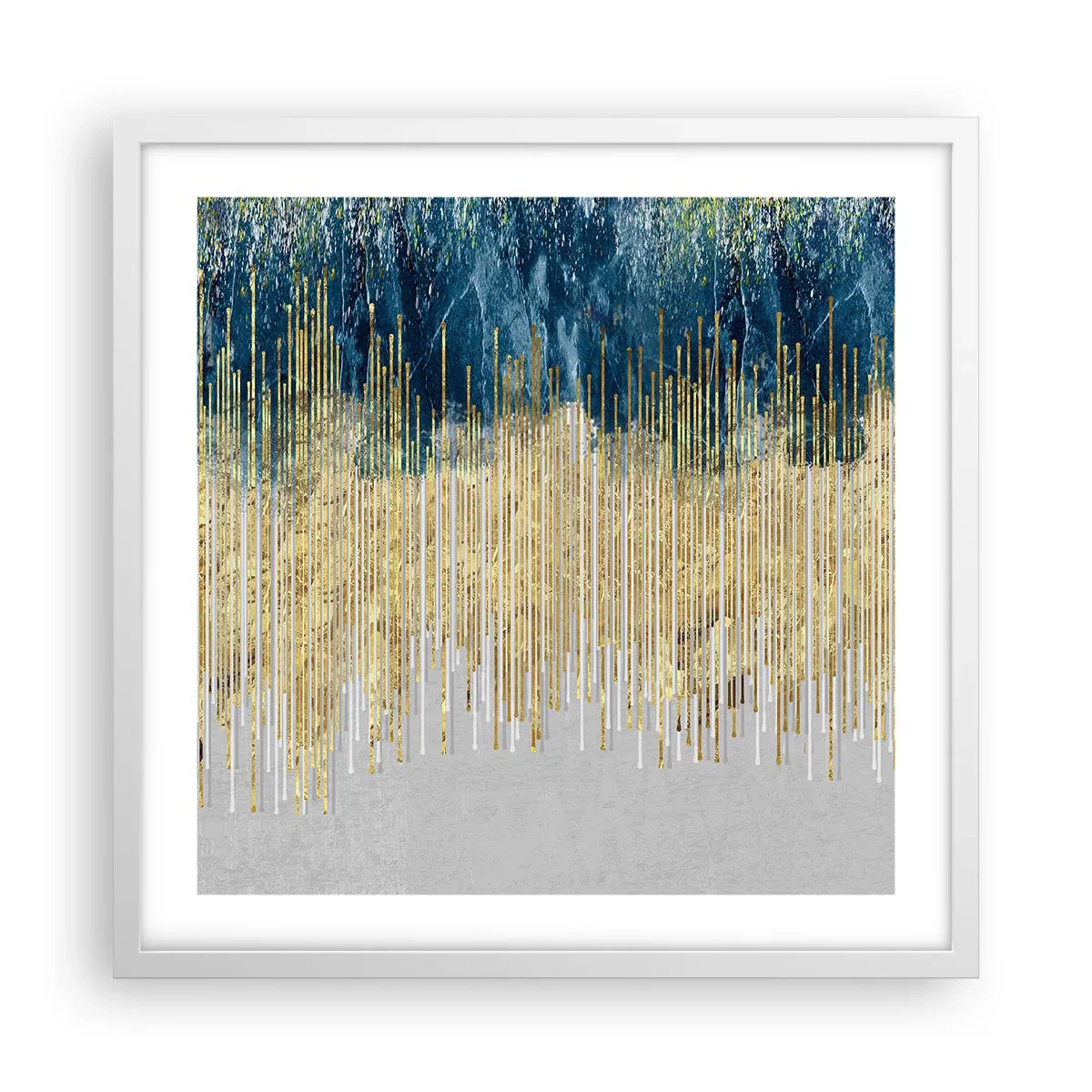 Plakát v bílém rámu - Zlacená hranice - 50x50 cm