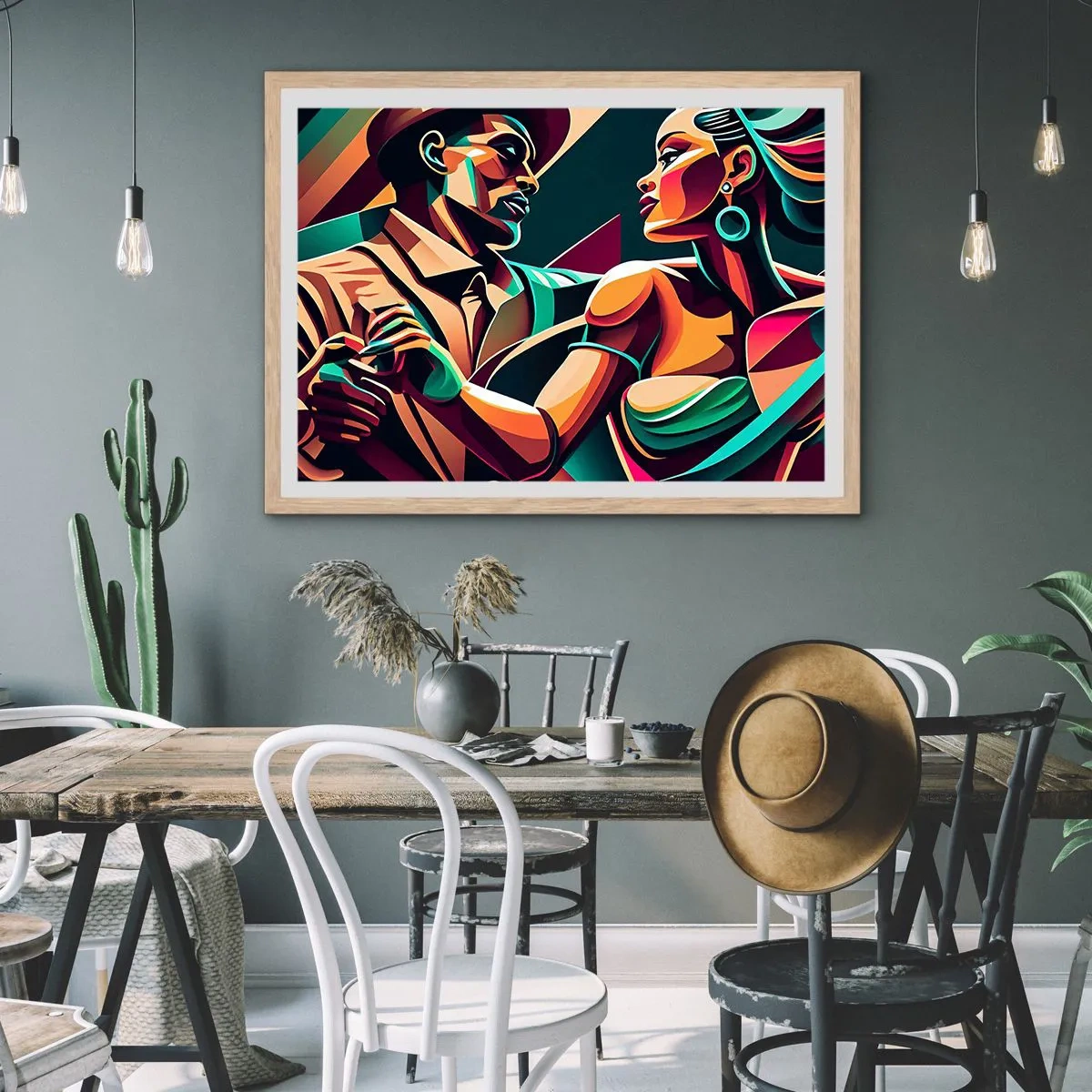 Plakát v rámu světlý dub - V rytmu srdce - 100x70 cm