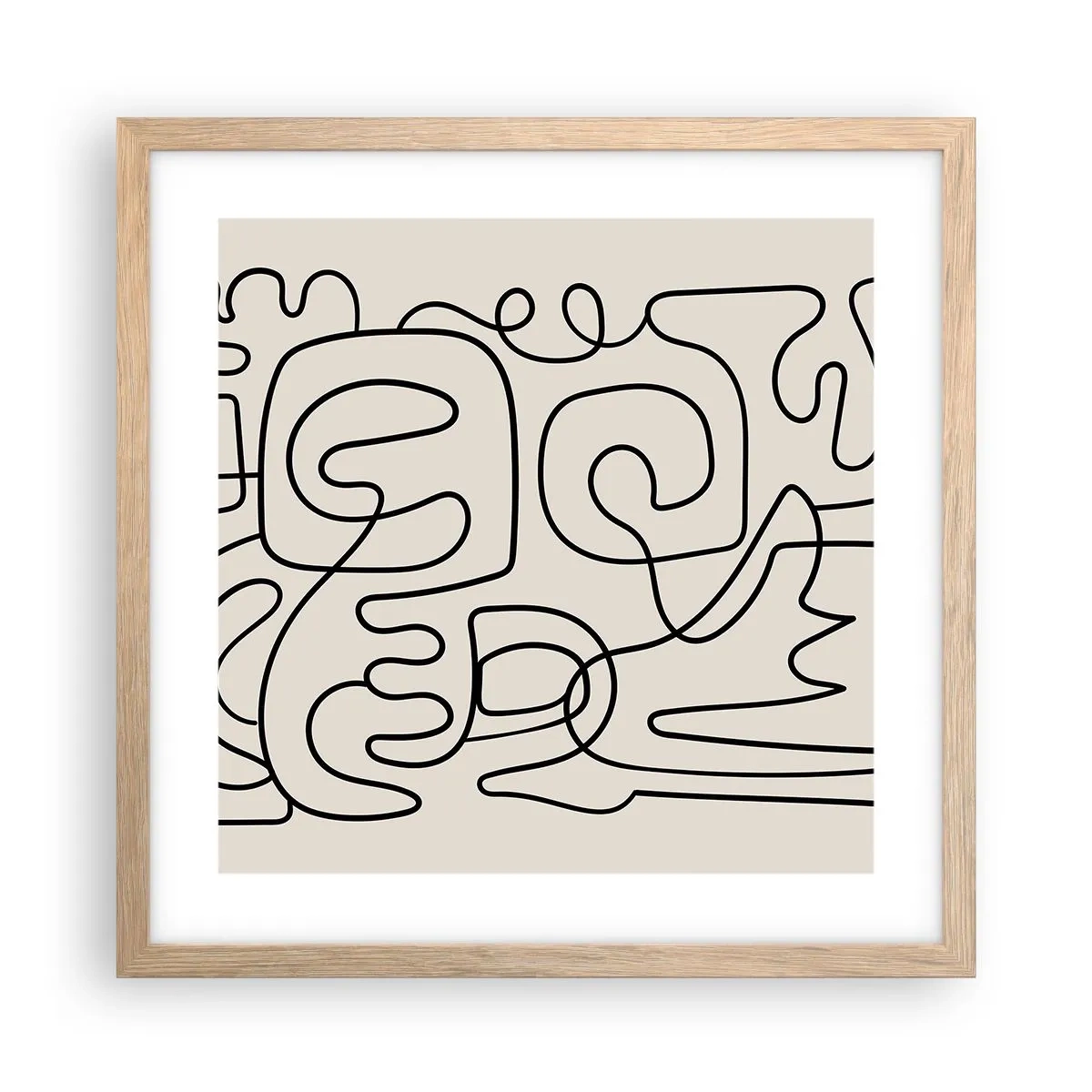 Plakát v rámu světlý dub - Podle stopy - 40x40 cm