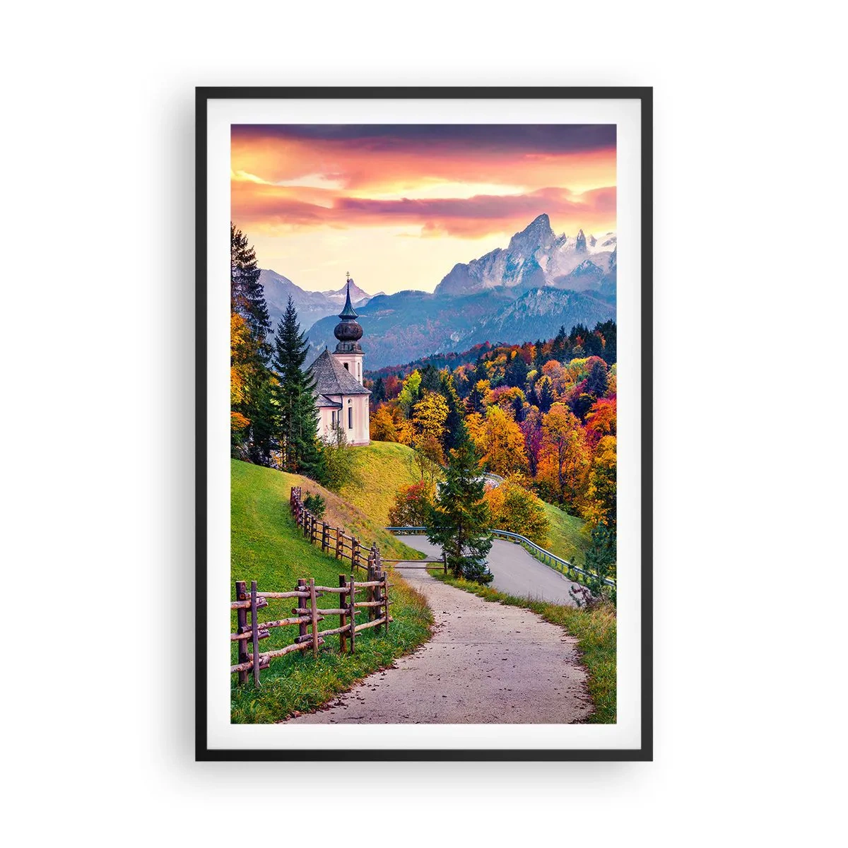 Plakát v černém rámu - Naprosto ideální krajina - 61x91 cm