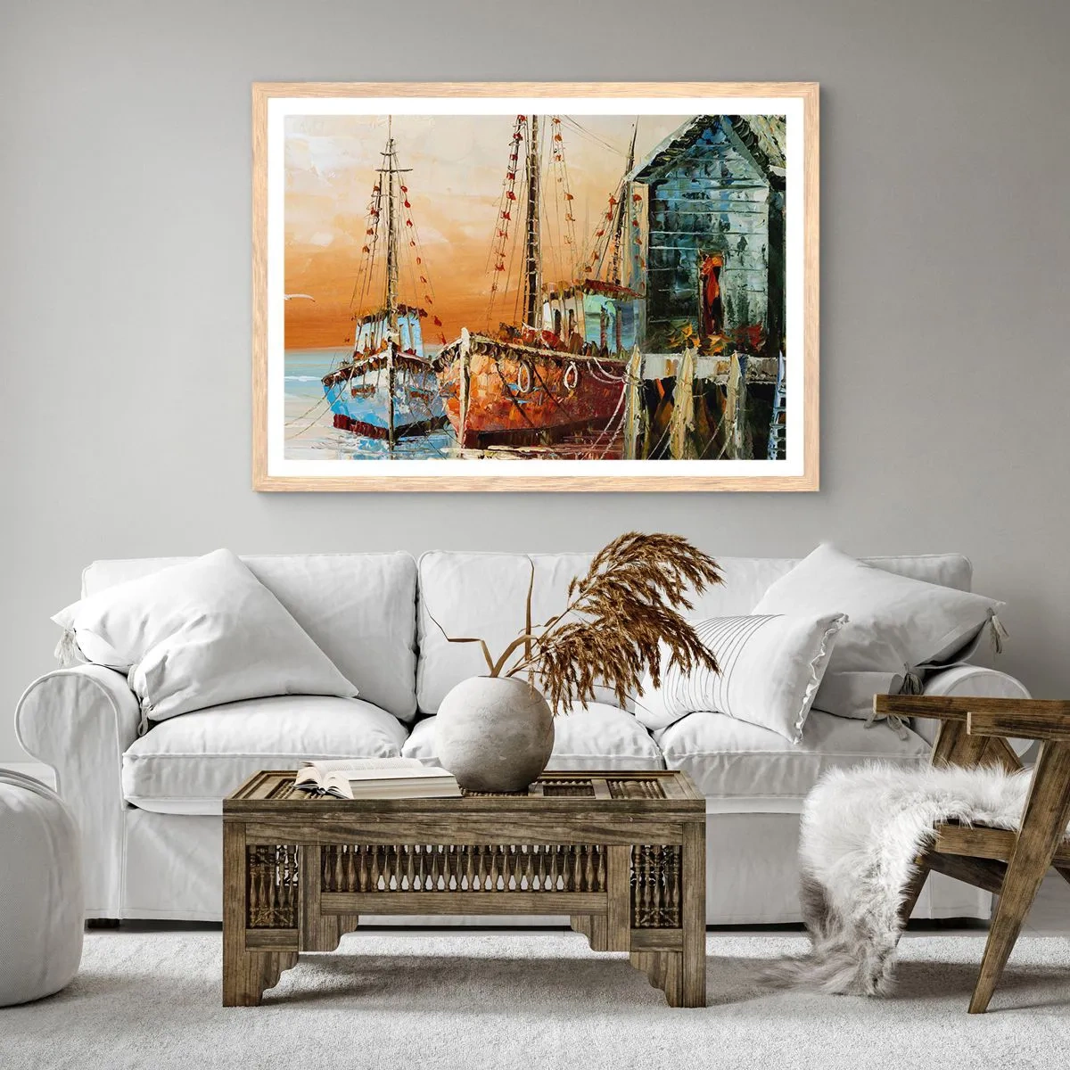 Plakát v rámu světlý dub - Klidný návrat - 91x61 cm