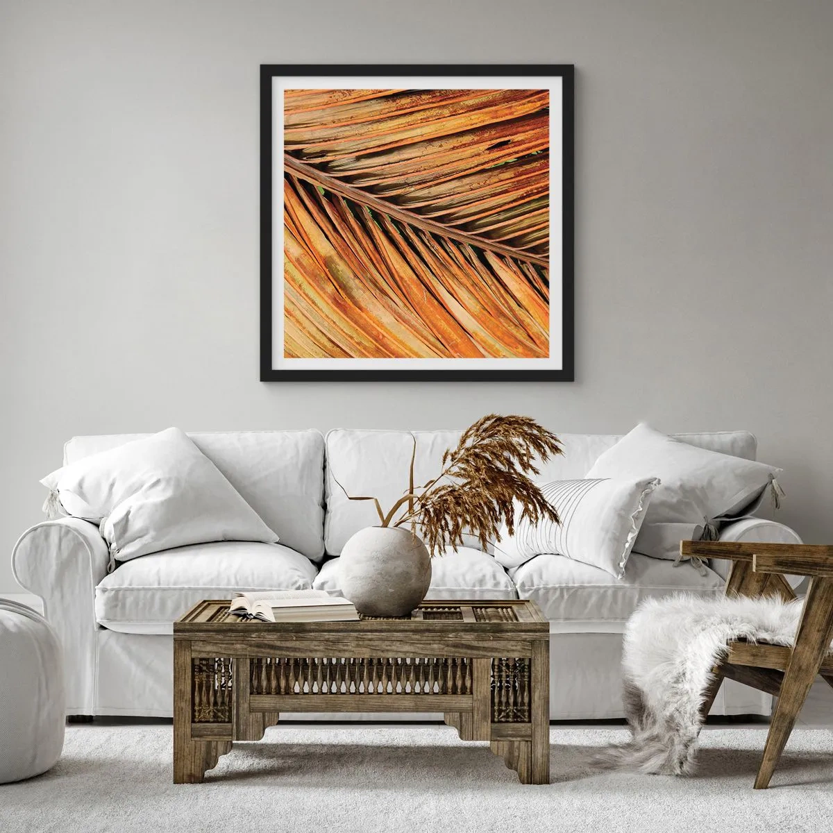 Plakát v černém rámu - Kokosové zlato - 40x40 cm