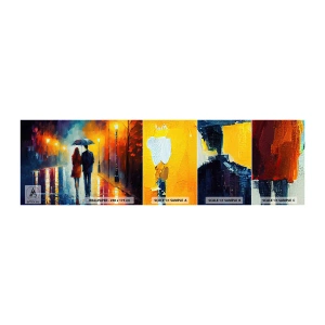 Vzor Fototapety Samolepicí Deluxe Sticker - Spolu – barevná noc - Pár, Romantický, Procházka - 100x30 cm