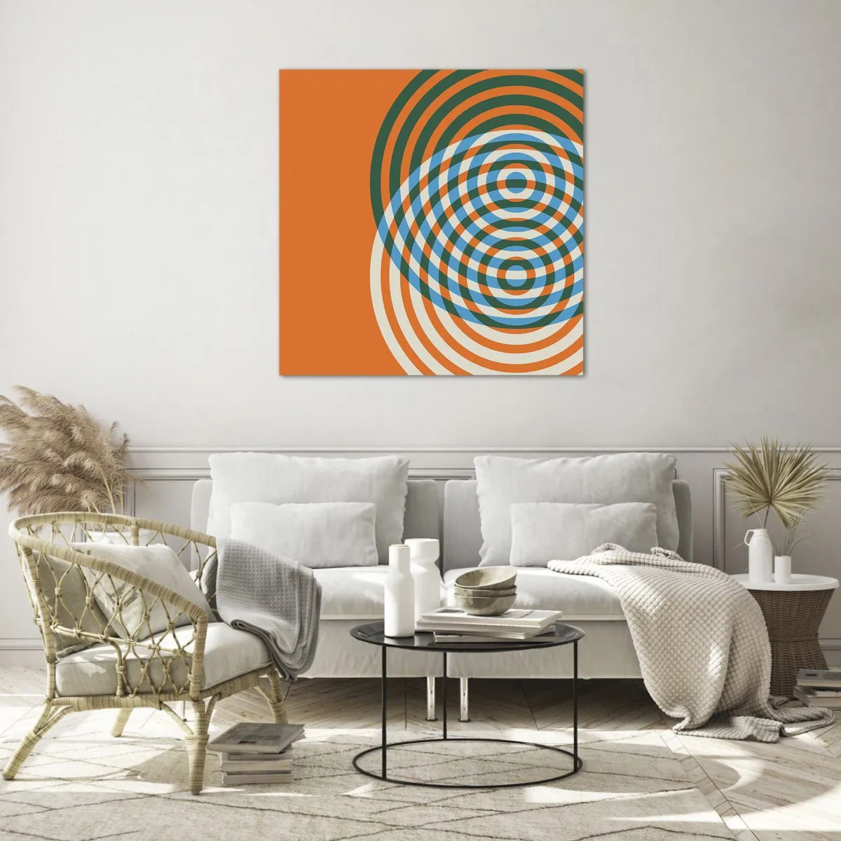 Obraz na skle - Abstraktní kruhová variace - 60x60 cm