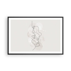 Plakát v černém rámu - Zamotaní v objetí - 91x61 cm