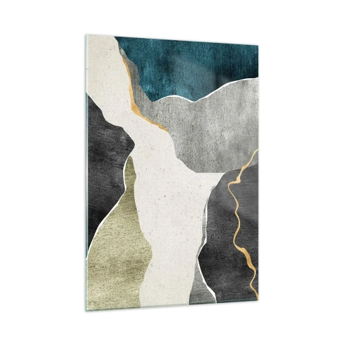 Obraz na skle - Mozaiková kompozice se zlatou nití - 50x70 cm