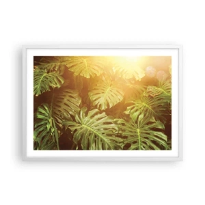 Plakát v bílém rámu - Vstoupit do zeleně… - 70x50 cm