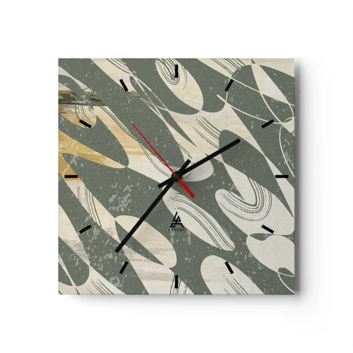 Nástěnné hodiny - Rytmizovaná abstrakce - 30x30 cm