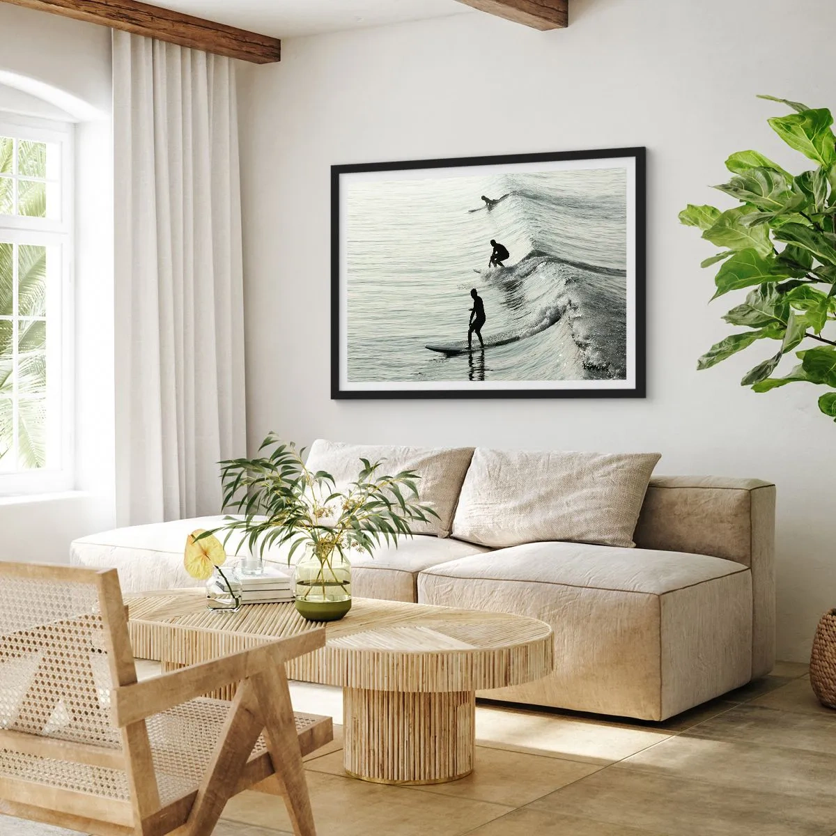 Plakát v černém rámu - Za vlnou - 70x50 cm