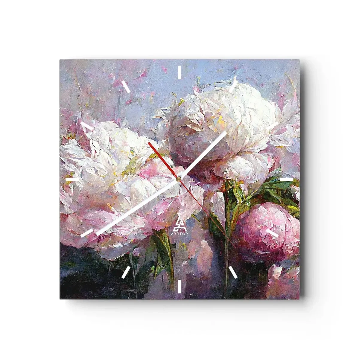 Nástěnné hodiny - Kytice překypující životem - 40x40 cm