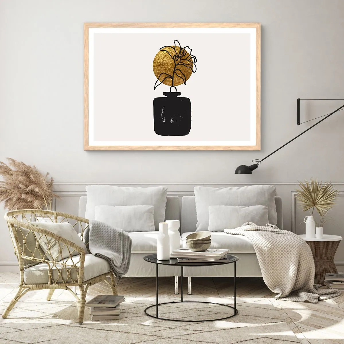 Plakát v rámu světlý dub - Krása, která má cenu zlata - 91x61 cm