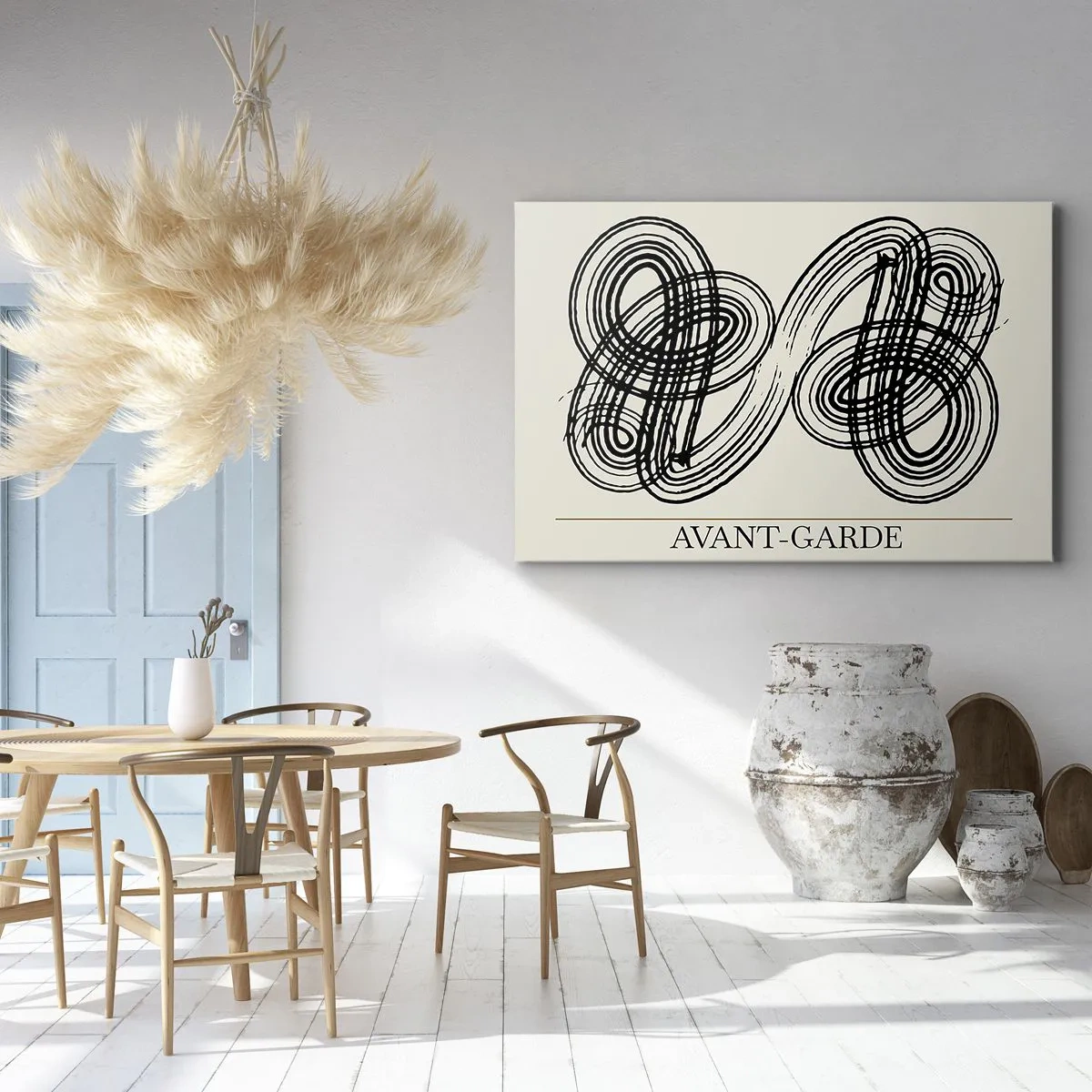 Obraz na plátně - Abstraktní černé čáry na světlém pozadí v avantgardním stylu. - 70x50cm - Vyšlo to spontánně - Moderní nástěnná dekorace do obývacího pokoje a ložnice ARTTOR