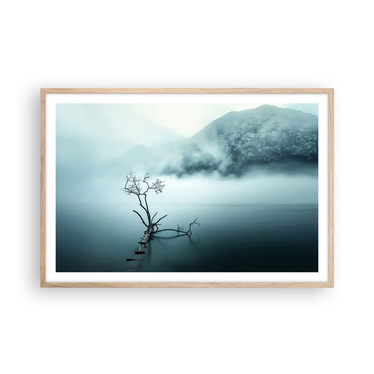 Plakát v rámu světlý dub - Z vody a mlhy - 91x61 cm
