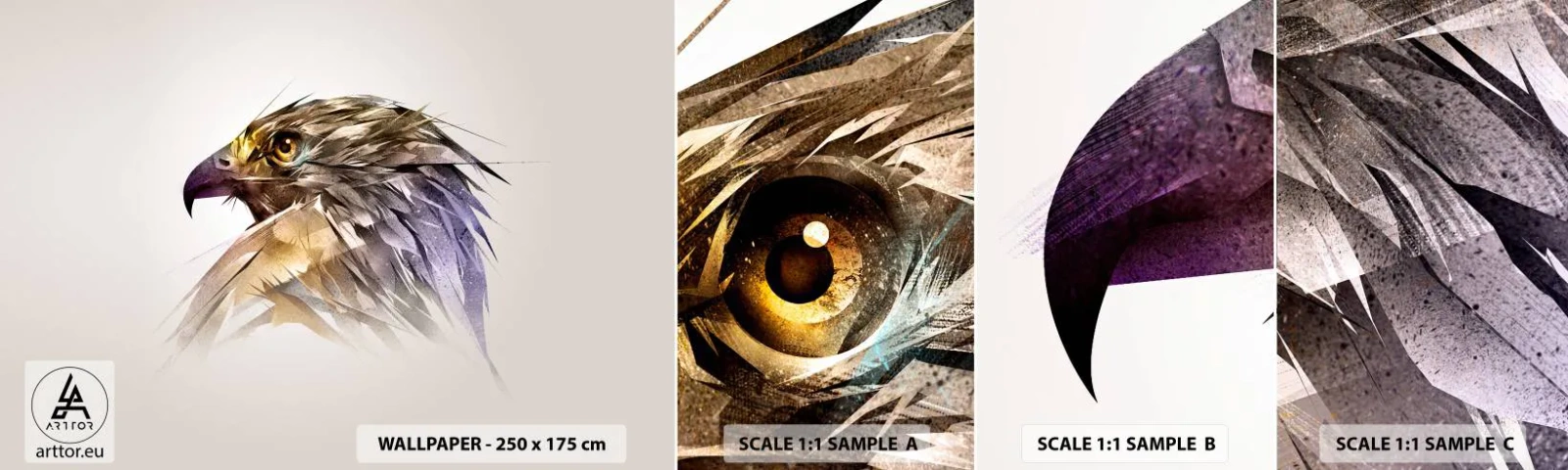 Fototapeta Vzorek Standard Eco - Portrét bojovníka - Abstrakce, Orel, Pták - 100x30 cm