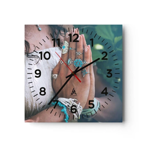 Nástěnné hodiny - Vítejte v centru bytí - 30x30 cm