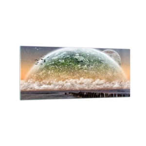 Obraz na skle - A svět se vynořil z vody - 120x50 cm