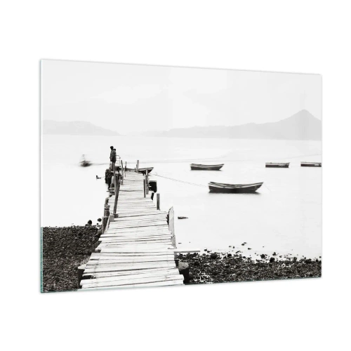 Obraz na skle - U tiché a čisté vody - 100x70 cm