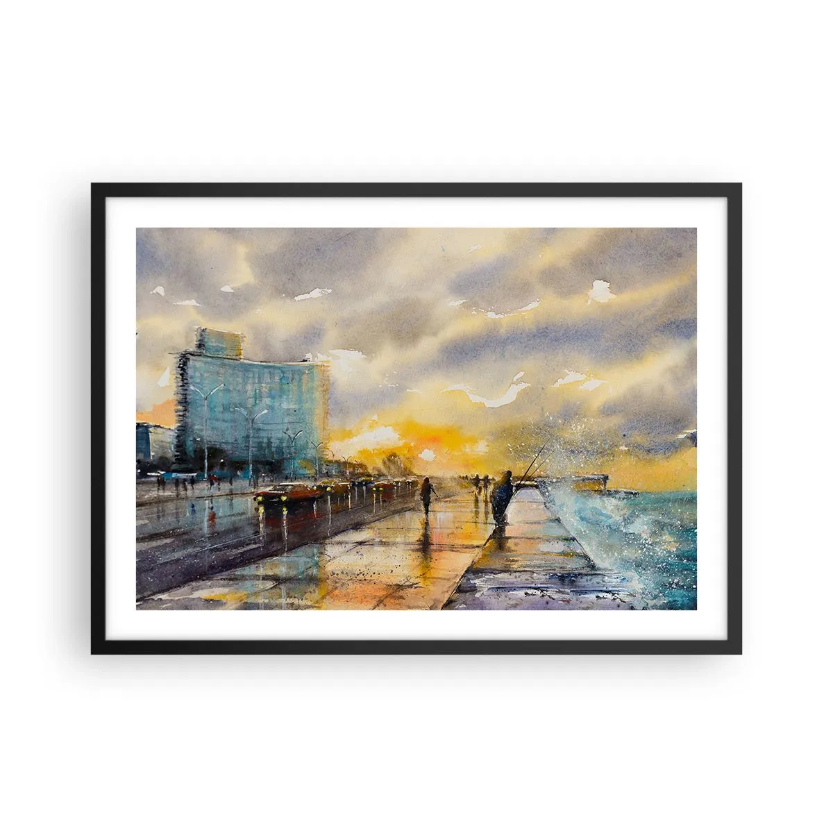 Plakát v černém rámu - Život na pobřeží - 70x50 cm