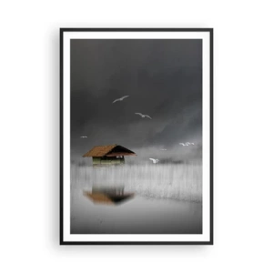 Plakát v černém rámu - Úkryt před deštěm - 70x100 cm