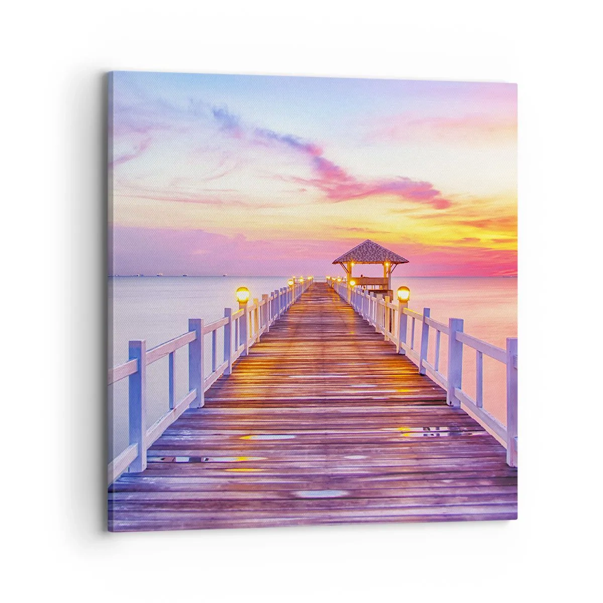 Obraz na plátně - Liliově-zlaté ticho večera - 70x70 cm